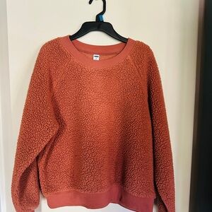Old Navy Women's Sherpa Sweater - Rust